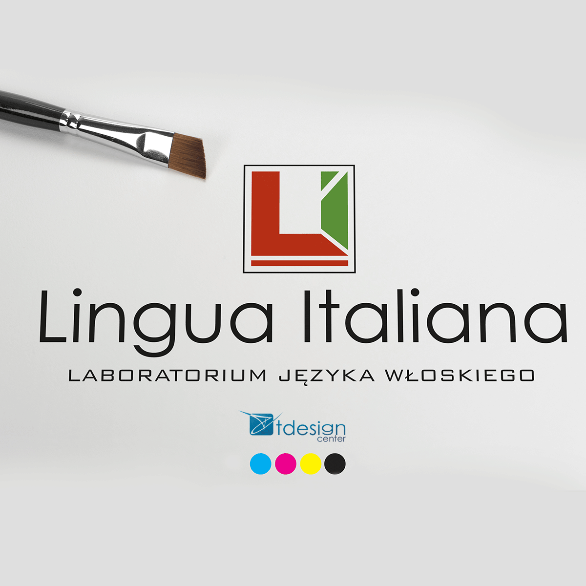 Projekt Logo wykonany dla szkoły językowej Lingua Italiana