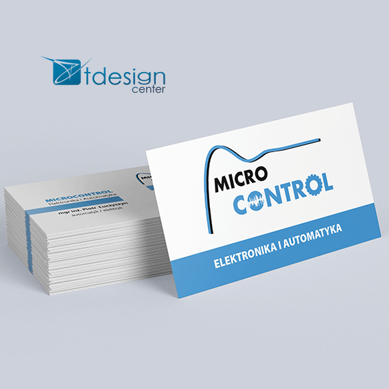 Wizytówka 90x50mm, projekt + druk, realizacja dla MicroControl